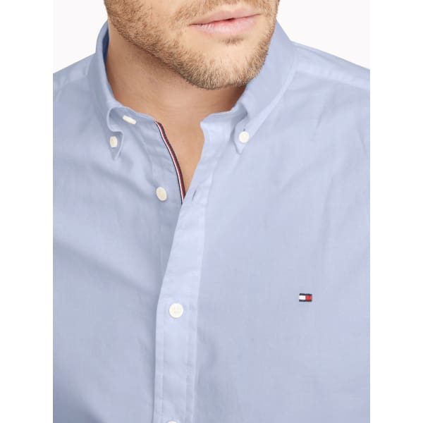 TOMMY HILFIGER CUSTOM FIT ESSENTIAL SOLID SHIRT Collection Blue