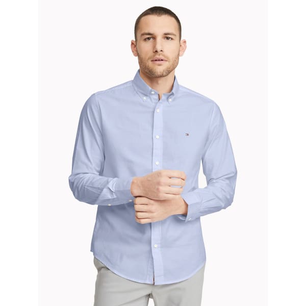 TOMMY HILFIGER CUSTOM FIT ESSENTIAL SOLID SHIRT Collection Blue