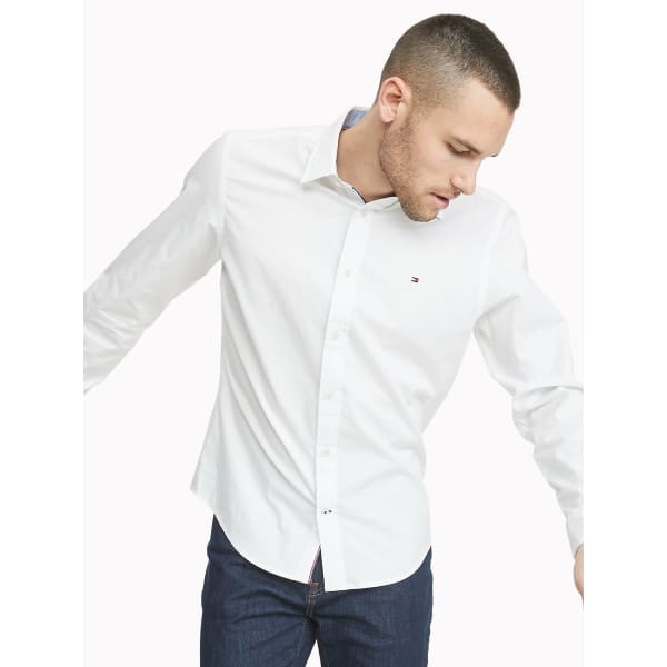 TOMMY HILFIGER CUSTOM FIT ESSENTIAL STRETCH SHIRT Bright White TOMMY HILFIGER CUSTOM FIT ESSENTIAL STRETCH SHIRT Bright White