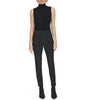 Calvin Klein Women Pinstripe Ponte Slim Fit Pull On Pant-Black/White