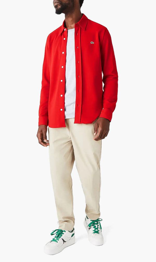 Lacoste Long Sleeve DRESS Shirt RED