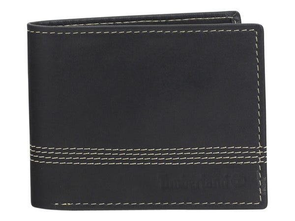 Timberland Mens Bifold Wallet Leather Card Wallet Black