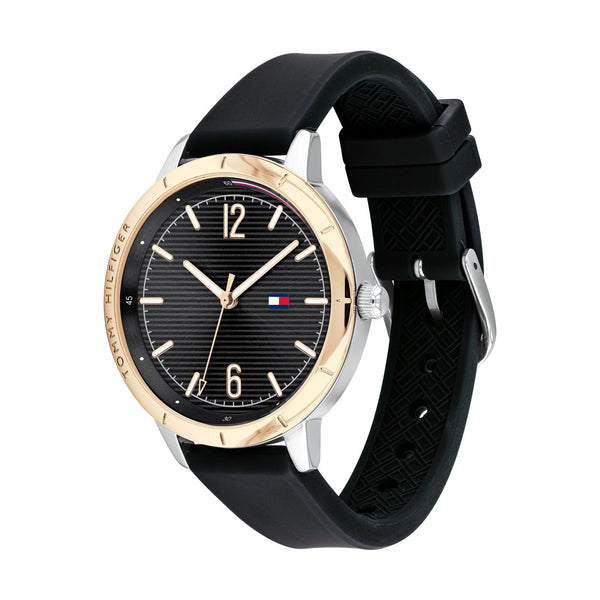 Tommy Hilfiger Women's Stainless Steel And Gold Finished Silicone Strap 1782048