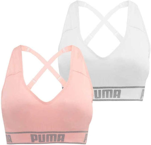 PUMA Women's Seamless Sports Bra With Removable Cups