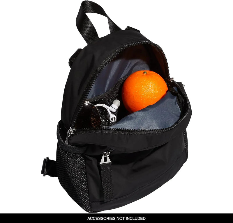Adidas Unisex Adult Sleek and Light Linear Polyester Mini Travel Backpack, Blackق