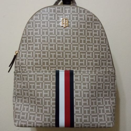 Tommy Hilfiger Faux Leather Monogram Backpack bag Women