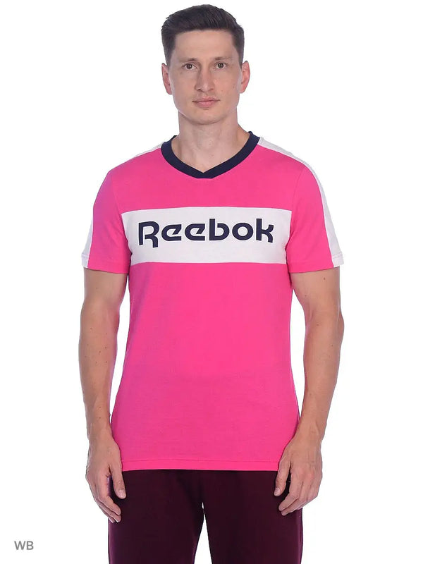 Mens Reebok Training Essentials Linear Pink Blue White