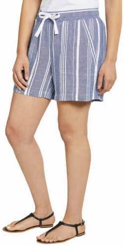 Nautica Women's Linen Blend Pull-On Short (Satellblue)