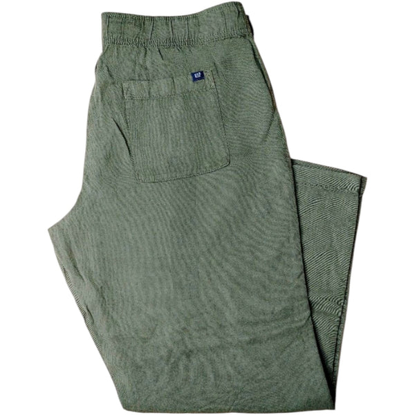 Gap Twill Jogger Olive Green Pants Women Elastic Back Tapered