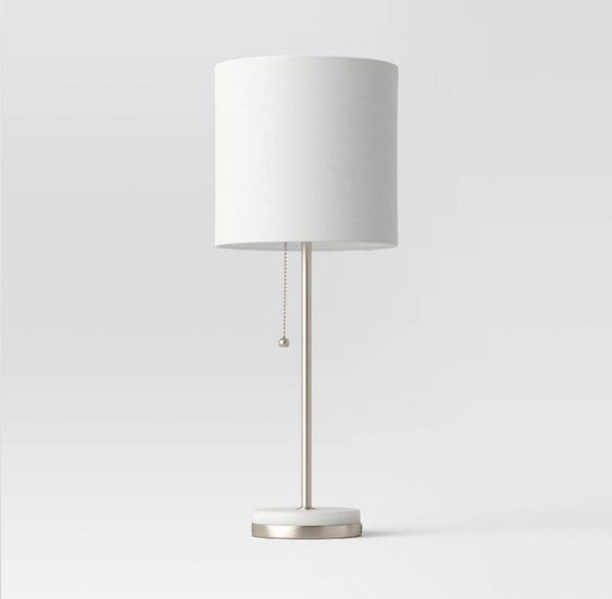 Project 62 Hayes Stick Lamp With Marble Base 21”Accent /Desk /End /Table /Hotel