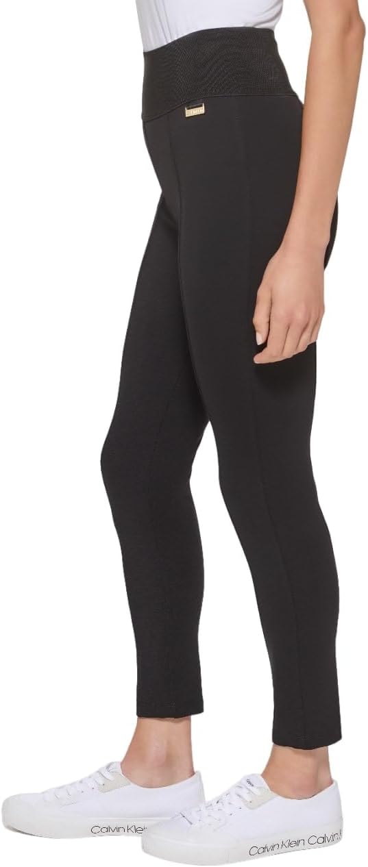 Calvin Klein Women's Modern Essential Power Stretch Legging with Waistband, Black