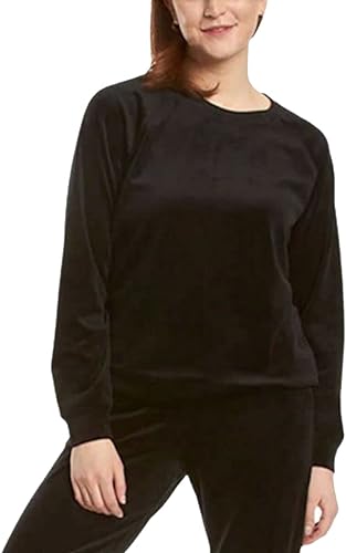 Gloria Vanderbilt Women's Long Sleeve Velour Pullover Top