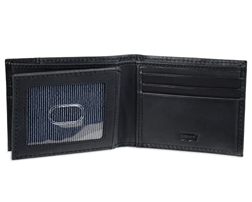 Levi's Men's Extra Capacity Slimfold Wallet, Black Leather, One Size