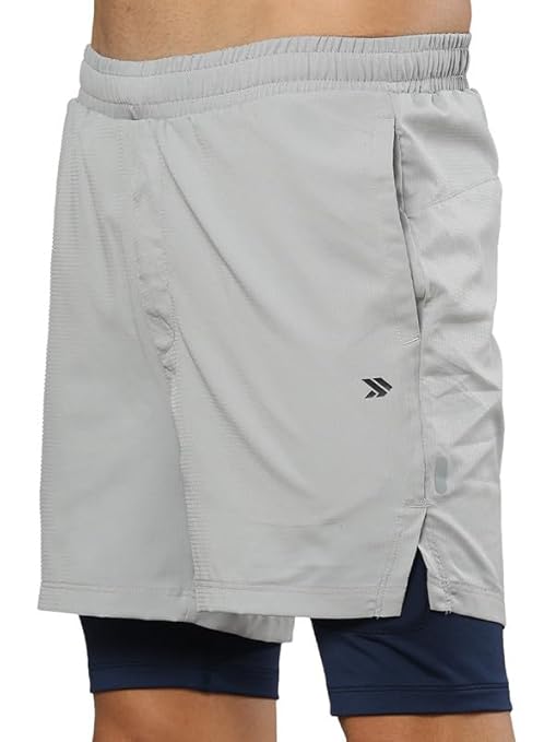 JOLGER Men's Performance Running Shorts with Built-in Compression Tights
