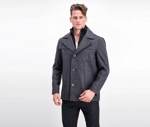 Kenneth Cole New York Men's Melton Single Breasted Coat