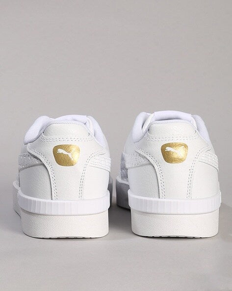 Puma womens Jada Dboss Sneaker-WHITE/GOLD