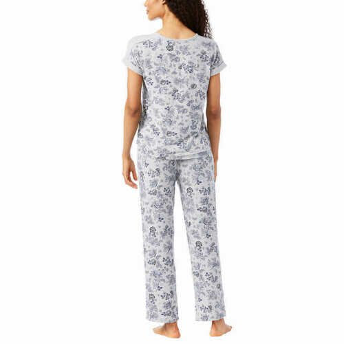 Lucky Brand Ladies' 4-Piece Pajama Set, Gray Mini Denim Floral