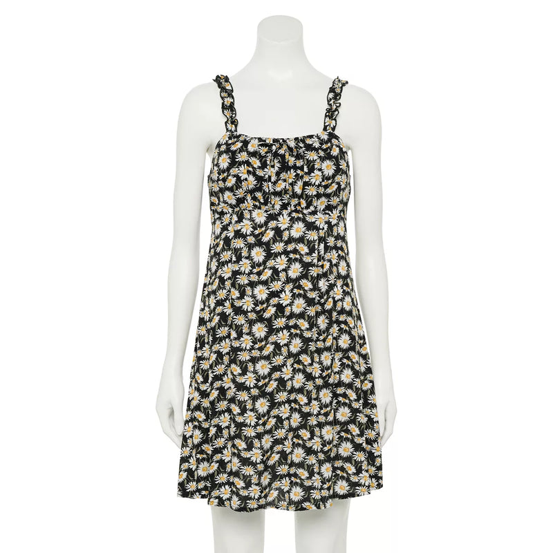 WallFlower Juniors' Printed Gauze Prairie Dress with Padded Cups