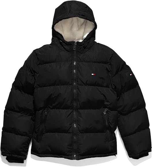 Tommy Hilfiger 150AP123 Men's Padded Jacket, Hood, Logo Outerwear