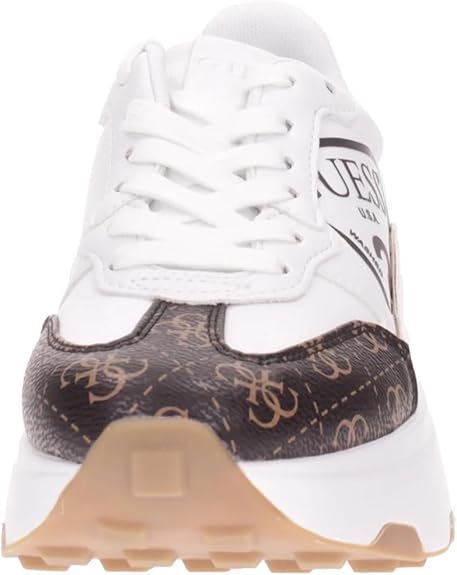 GUESS Women's Sneaker White/Brown