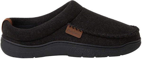 Dearfoams Men's Clog Style Memory Foam Slippers Wool Blend