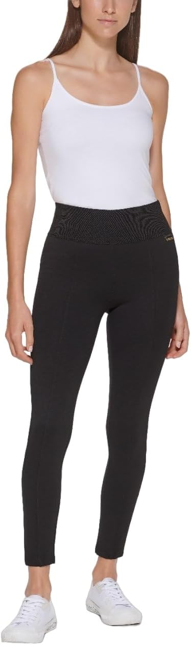 Calvin Klein Women's Modern Essential Power Stretch Legging with Waistband, Black