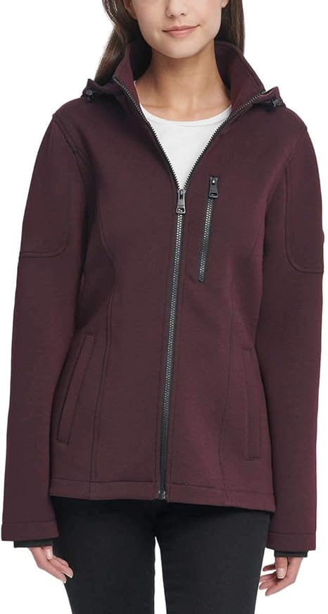 Andrew Marc WOMEN Removable Hood Breast Pocket Scuba Jacket