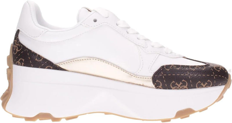 GUESS Women's Sneaker White/Brown