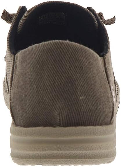 Skechers Men Melson Volgo Canvas Slip On Moccasin Shoe-Brown