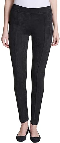 Andrew Marc Super Soft Stretch Faux Suede Pull On Pant for Women - Black