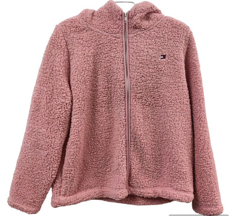 Tommy Hilfiger Sherpa Pullover Jacket In Lthtr Fawn full zip