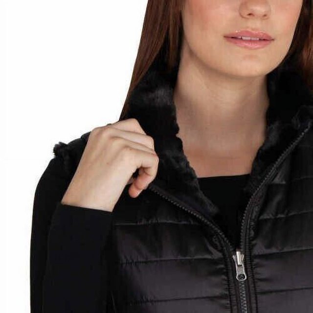 Nicole Miller Ladies Reversible Faux Fur/Nylon Vest,