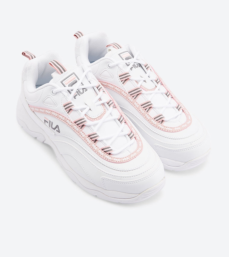 Fila Ray Repeat Lace Up Closure Sneakers - White