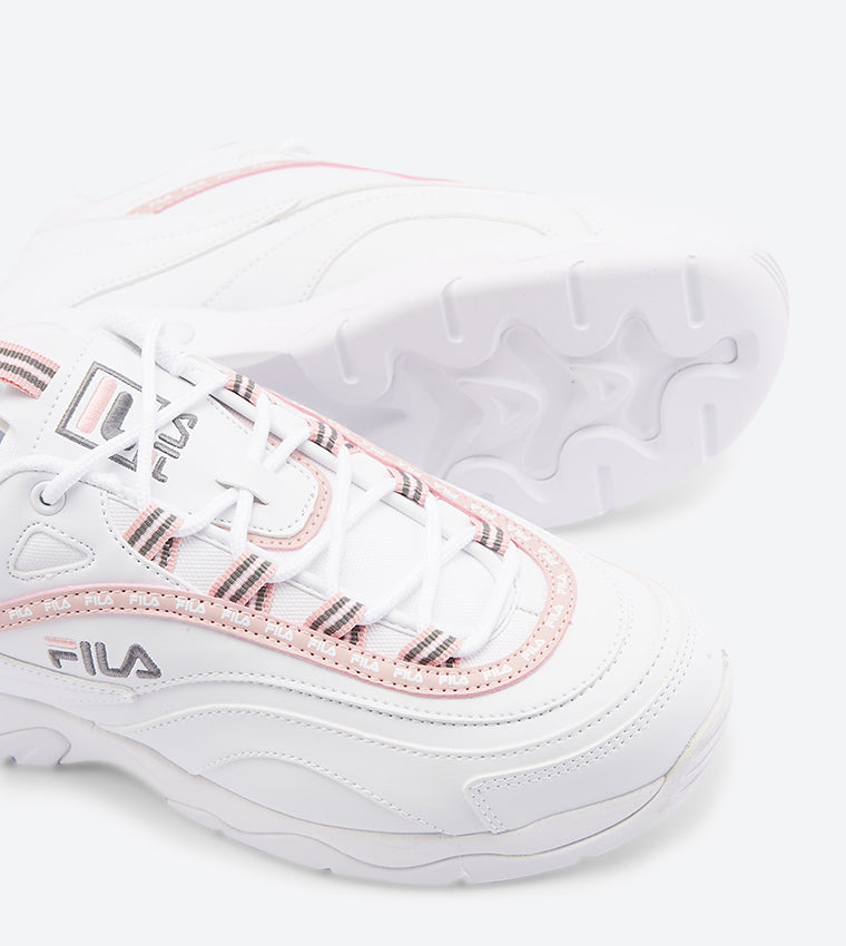 Fila Ray Repeat Lace Up Closure Sneakers - White