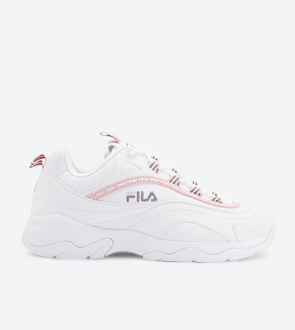 Fila Ray Repeat Lace Up Closure Sneakers - White