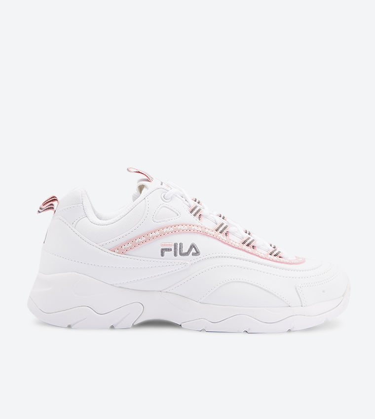 Fila Ray Repeat Lace Up Closure Sneakers - White