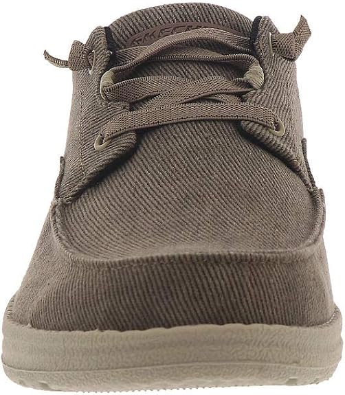 Skechers Men Melson Volgo Canvas Slip On Moccasin Shoe-Brown