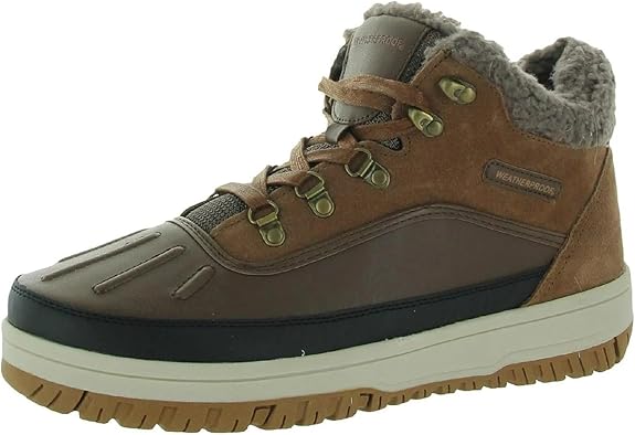 Weatherproof Mens Landon Brown Sneaker Boot Shoe Suede Memory Foam Duck