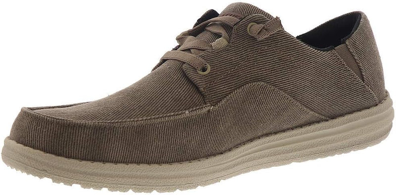 Skechers Men Melson Volgo Canvas Slip On Moccasin Shoe-Brown