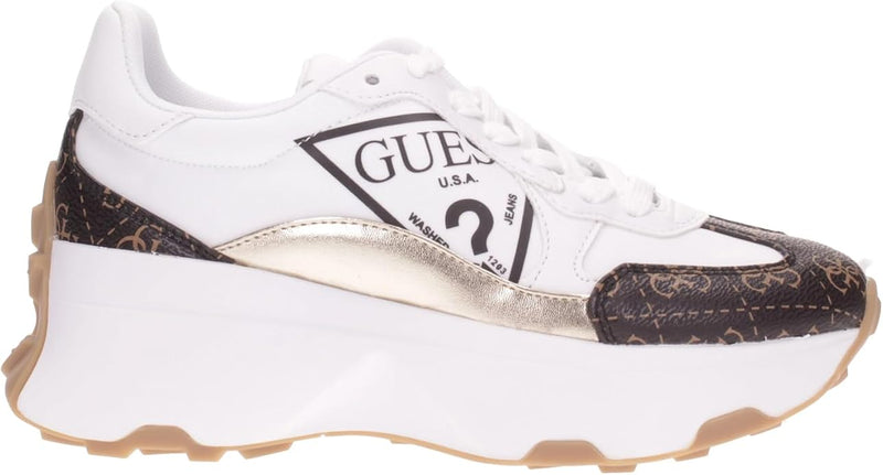 GUESS Women's Sneaker White/Brown