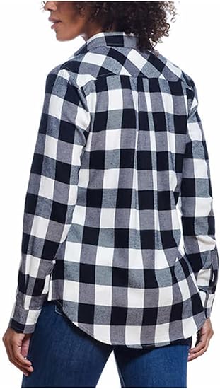 Weatherproof Vintage Women Casual Soft Brushed Plaid Button Down Flannel Shirt