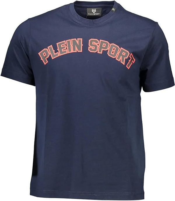 Plein Sport Men Sportswear Fit Short Sleeves Outdoor T-Shirt NAVY