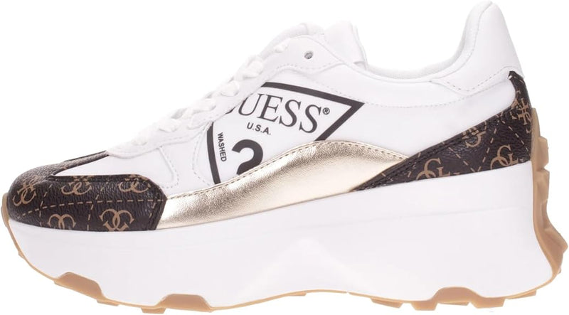 GUESS Women's Sneaker White/Brown