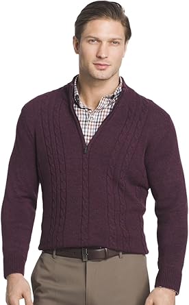 Van Heusen Men's Regular-Fit Cable-Knit Quarter-Zip Sweater