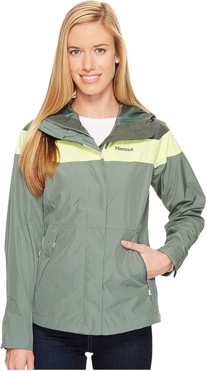 MARMOT Womens Full Zip Rain Jacket Hooded Urban Army Dark Zinc