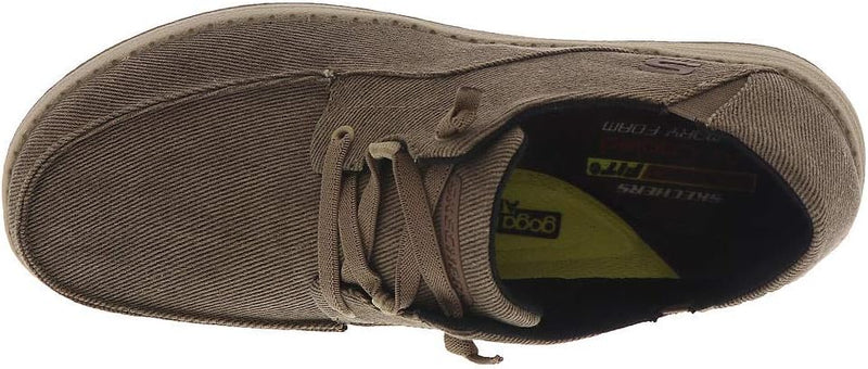 Skechers Men Melson Volgo Canvas Slip On Moccasin Shoe-Brown