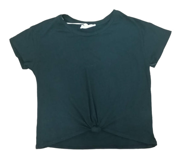 Gypsy & Jade Women's Short Sleeve Side Knotted Tee  Black