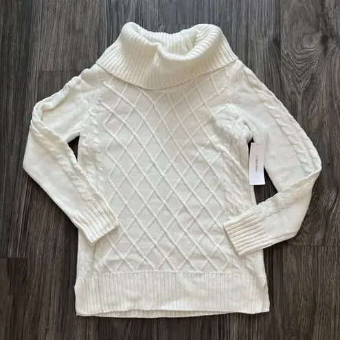 Calvin Klein Turtleneck Knit Sweater Ivory women