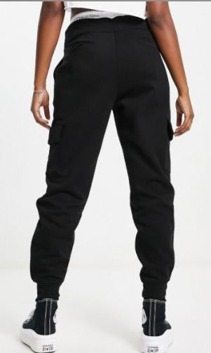 Calvin Klein logo cargo sweatpants in black