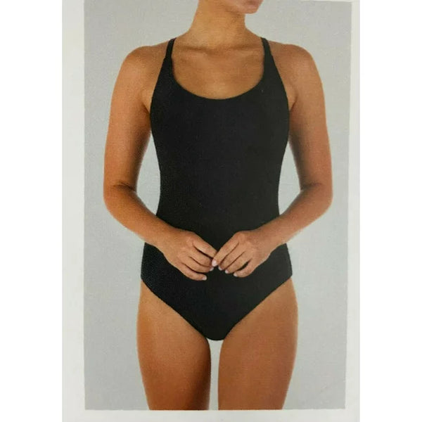 Hurley Women's Cross Back One Piece Swimsuit (Black)